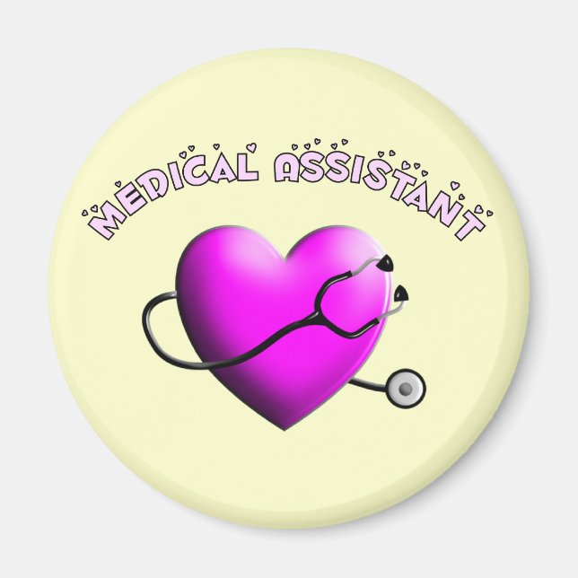 Medical Assistant PINK HEART Design Gifts Magnet (Front)