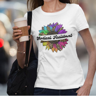 Medical Assistant Profession Rainbow Sunflower T-Shirt