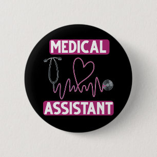 Medical Assistant Stethoscope Nurse 6 Cm Round Badge