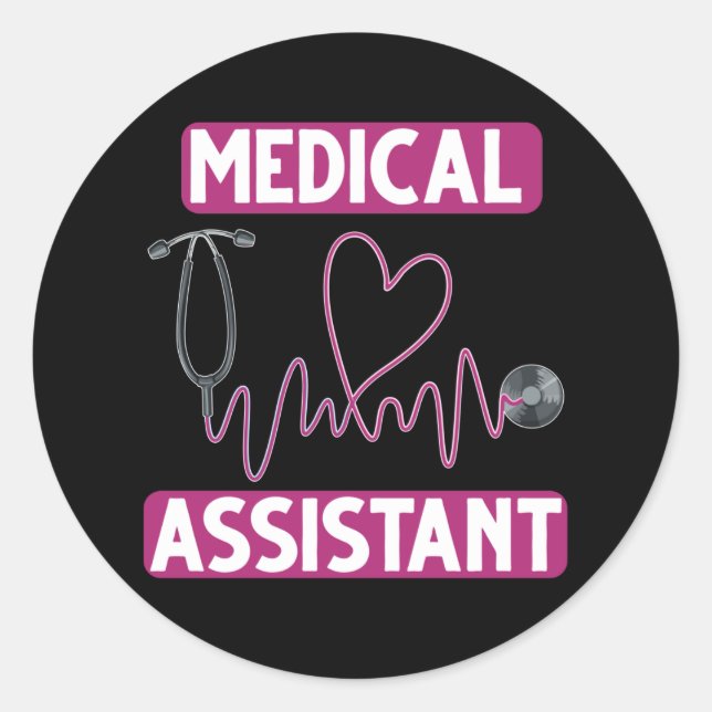 Medical Assistant Stethoscope Nurse Classic Round Sticker (Front)
