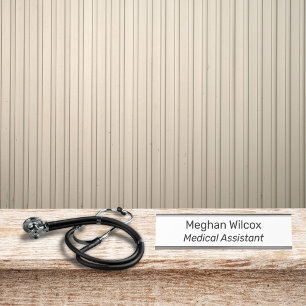Medical Assistant White Desk Name Plate