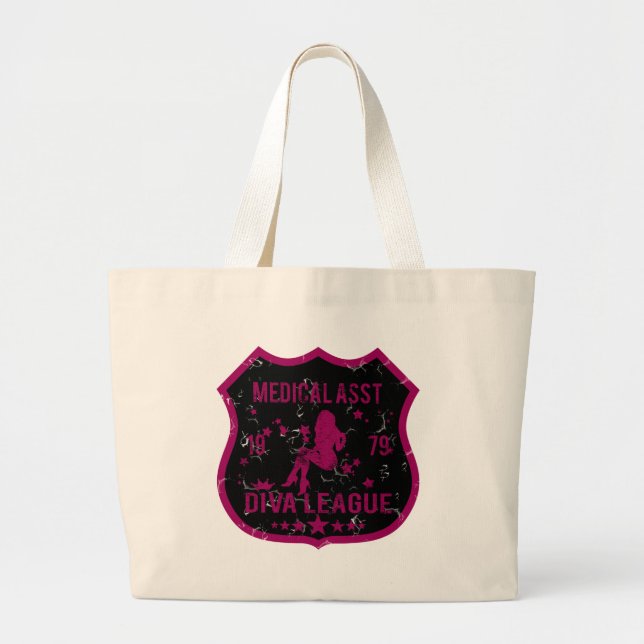Medical Asst Diva League Large Tote Bag (Front)