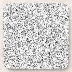 Medical B&W Pattern Coaster