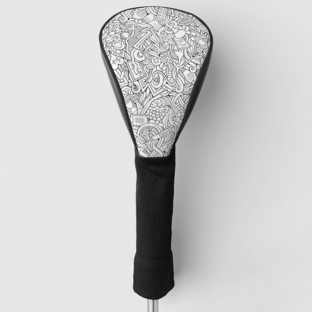 Medical B&W Pattern Golf Head Cover (Front)