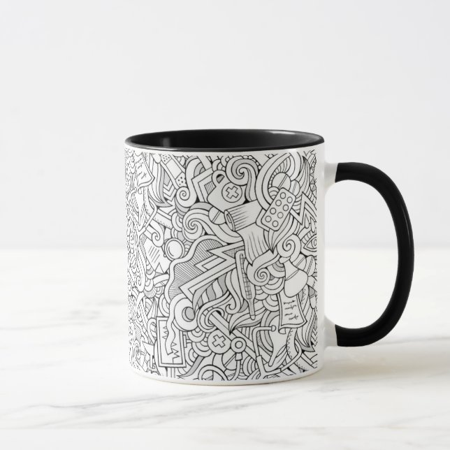 Medical B&W Pattern Mug (Right)