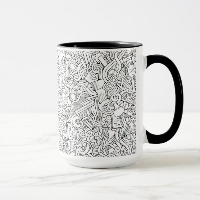 Medical B&W Pattern Mug (Right)