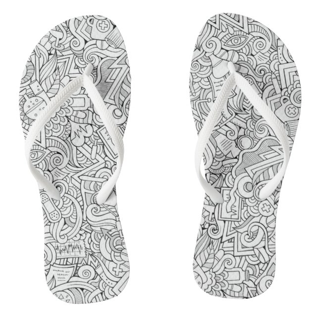 Medical B&W Pattern Thongs (Footbed)