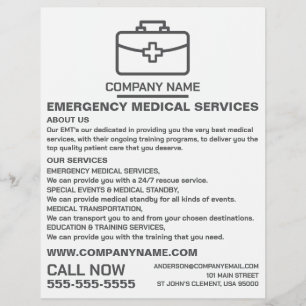 Medical Bag Design, EMT, Paramedic Advertising Flyer