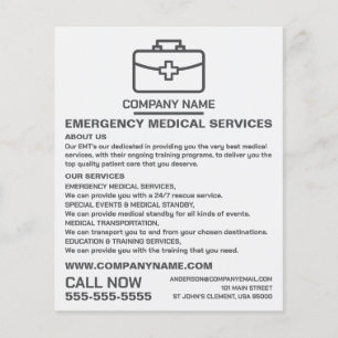 Medical Bag Design, EMT, Paramedic Advertising Flyer