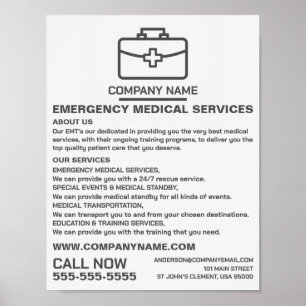 Medical Bag Design, EMT, Paramedic Advertising Poster