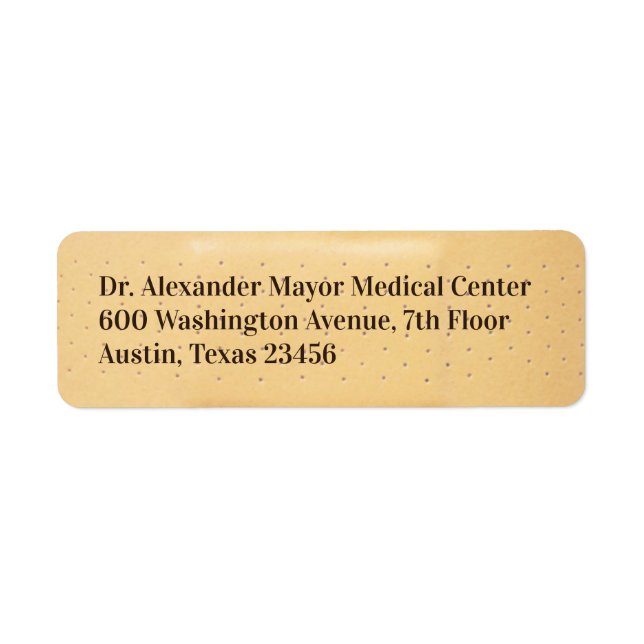 Medical Bandage Return Address Label (Front)
