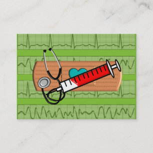 Medical Business Cards Big Bandaid Lime II