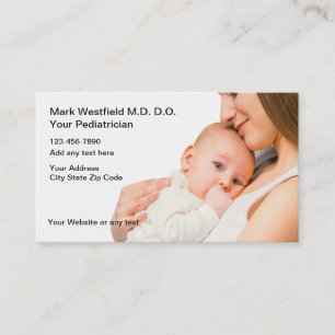 Medical Business Cards For A Paediatrician