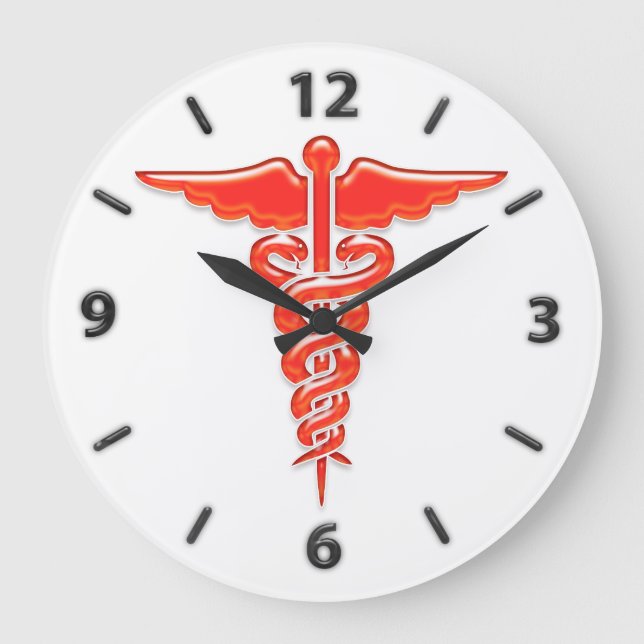 Medical caduceus large clock (Front)
