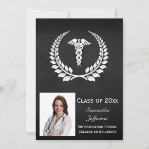 Medical Caduceus Laurel Invitation