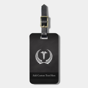 Medical Caduceus Laurel Luggage Tag