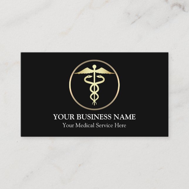 Medical Caduceus Symbol Business Card (Front)
