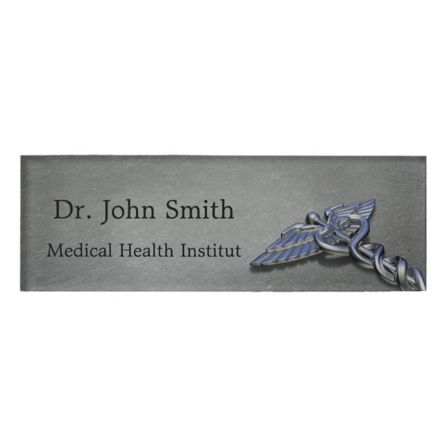Medical Caduceus Symbol - Name Tag (Front)
