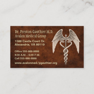 Medical Caduceus Symbol Vintage Business Cards