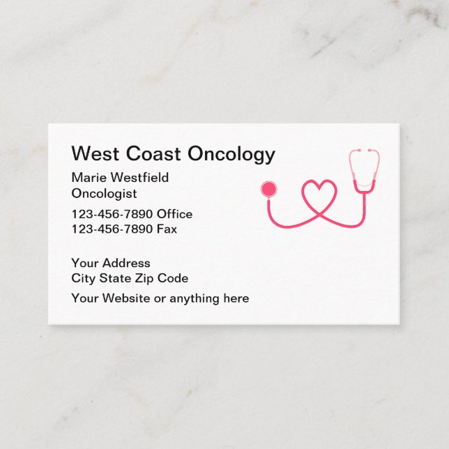 Medical Cancer Oncologist Business Card (Front)
