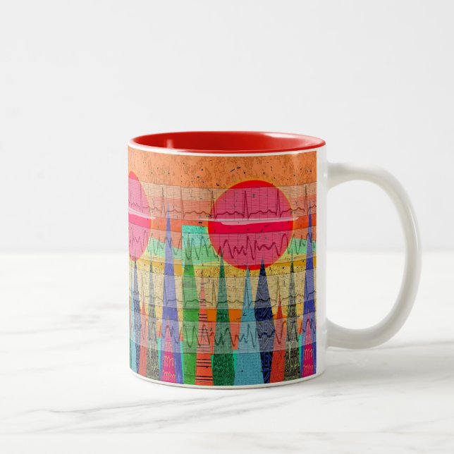 Medical Cardiac Rhythm Forest Dreams Two-Tone Coffee Mug (Right)