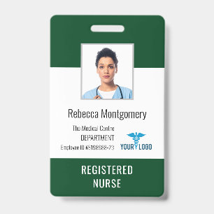 Medical Centre Employee Nurse Photo ID Badge