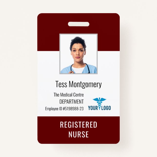 Medical Centre Employee Nurse Photo ID ID Badge (Front)