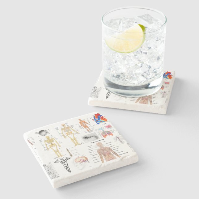 Medical Charts full colour Stone Coaster (Side)