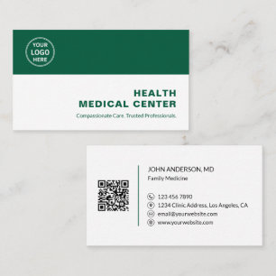 Medical Clinic Doctor Green Professional Business Card