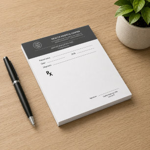 Medical Clinic Doctor Prescription Grey Notepad