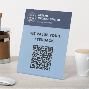 Medical Clinic Healthcare Custom Logo QR Code Pedestal Sign