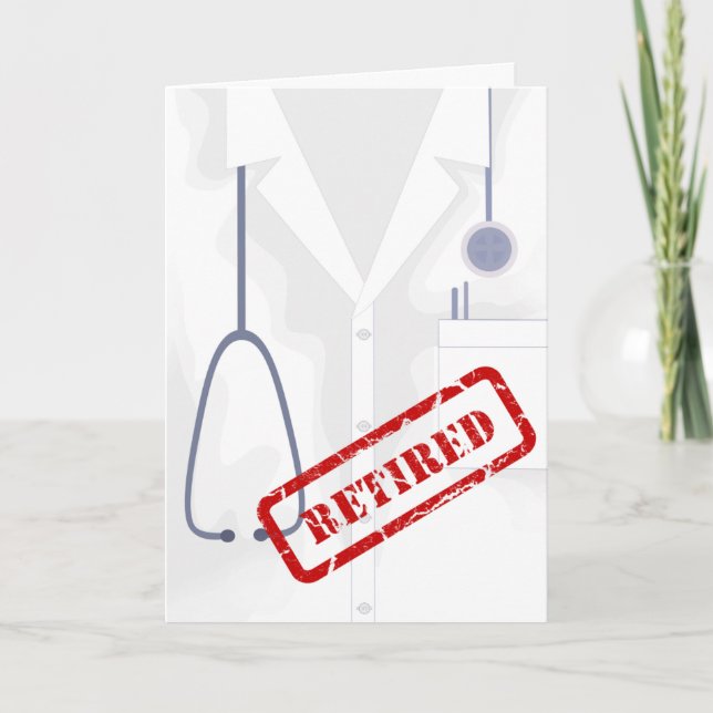 Medical Coat Jacket Retired Custom Card (Front)