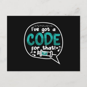 Medical Code I've Got A Code For That ICD Coding Postcard