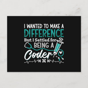 Medical Coder Being A Coder ICD Coding Programmer Postcard