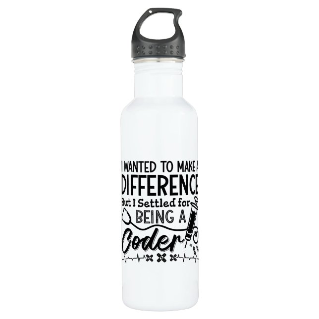 Medical Coder Being A Coder ICD Programmer Coding 710 Ml Water Bottle (Front)