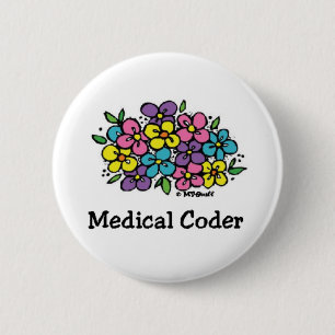 Medical Coder Blooms1 6 Cm Round Badge