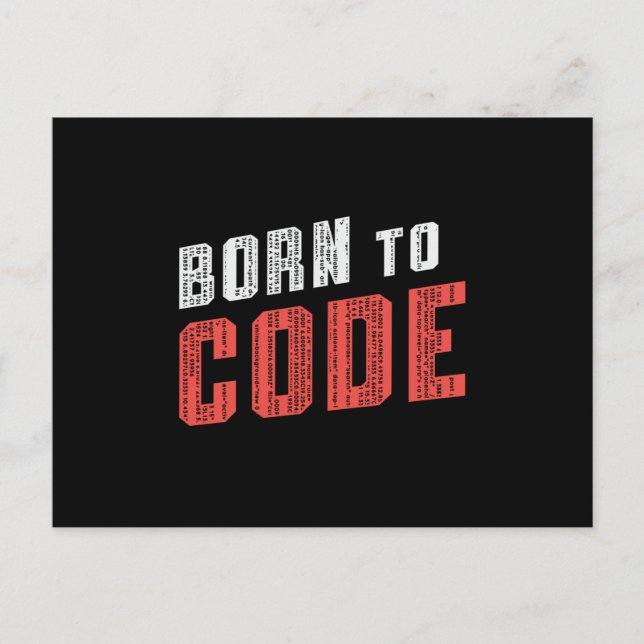 Medical Coder Born To Code ICD Coding Programmer Postcard (Front)