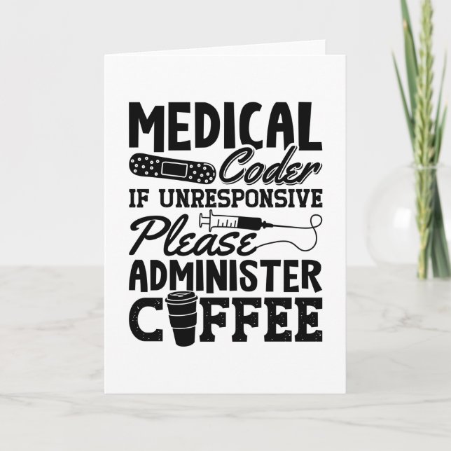 Medical Coder Coffee Assistant ICD Coding Gift Card (Front)