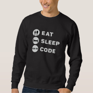 Medical Coder Eat Sleep Code Coding ICD Programmer Sweatshirt