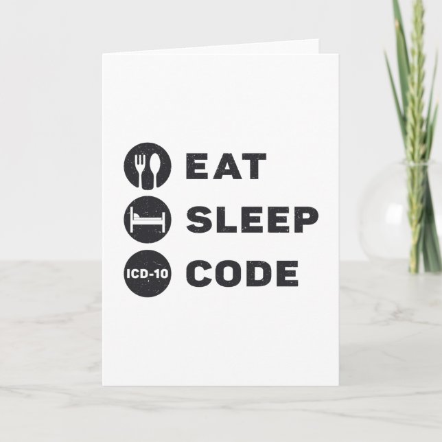 Medical Coder Eat Sleep Code ICD Coding Programmer Card (Front)