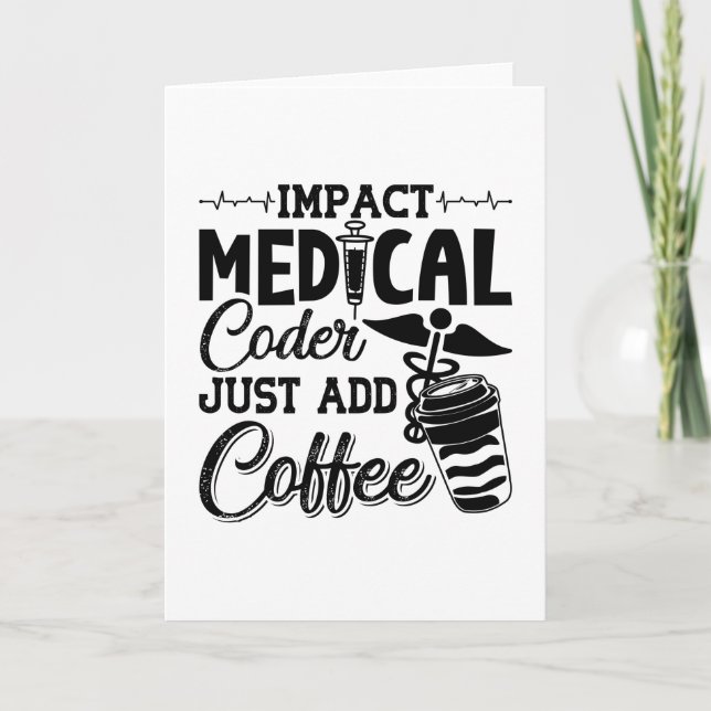 Medical Coder Just Add Coffee Programmer Coding Card (Front)