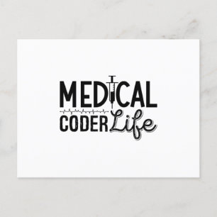 Medical Coder Life Assistant ICD Programmer Coding Postcard