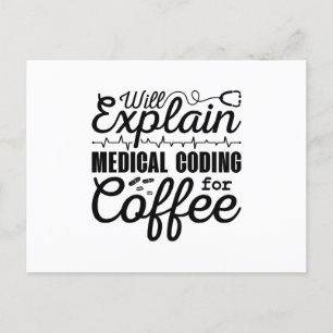 Medical Coder Medical Coding Coffee Coding ICD Postcard