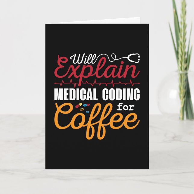 Medical Coder Medical Coding Coffee ICD Coding Card (Front)