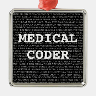 Medical Coder Medical Terminology Christmas Metal Tree Decoration