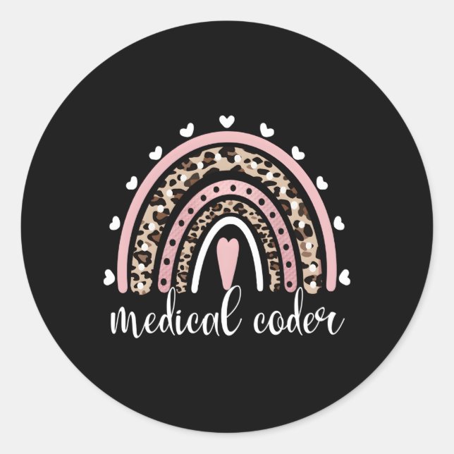 Medical Coder Rainbow Medical Coding Clinical Code Classic Round Sticker (Front)