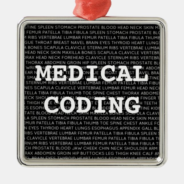 Medical Coding Medical Terminology Christmas Metal Ornament (Front)