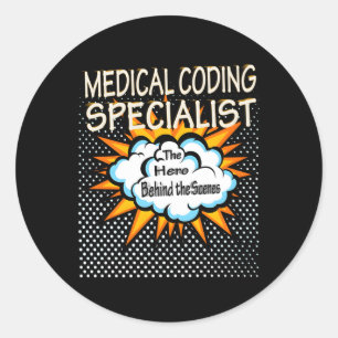 Medical Coding Specialist Hero Job Classic Round Sticker