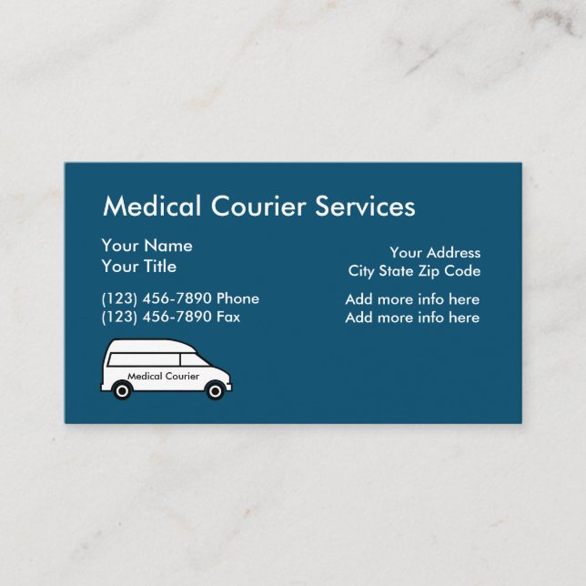 Medical Courier Services Business Card (Front)