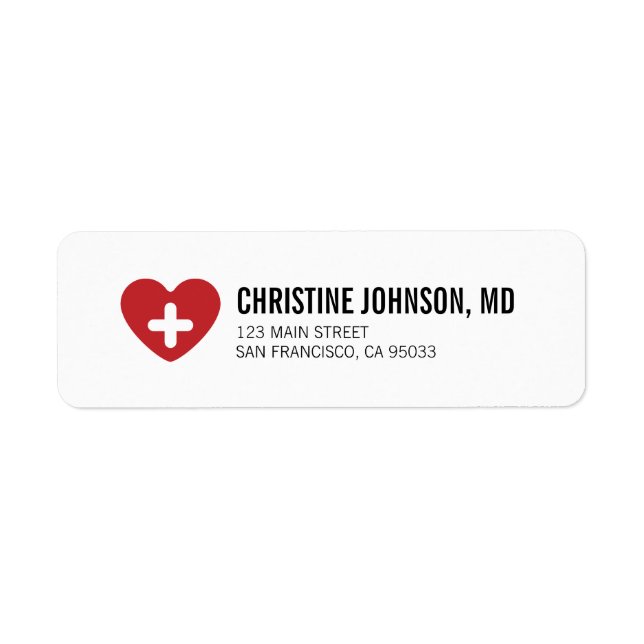 Medical Cross | Doctor Nurse Return Address Label (Front)